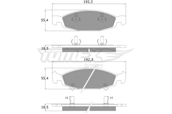 TOMEX BRAKES Комплект тормозных колодок, дисковый тормоз TX 14-89